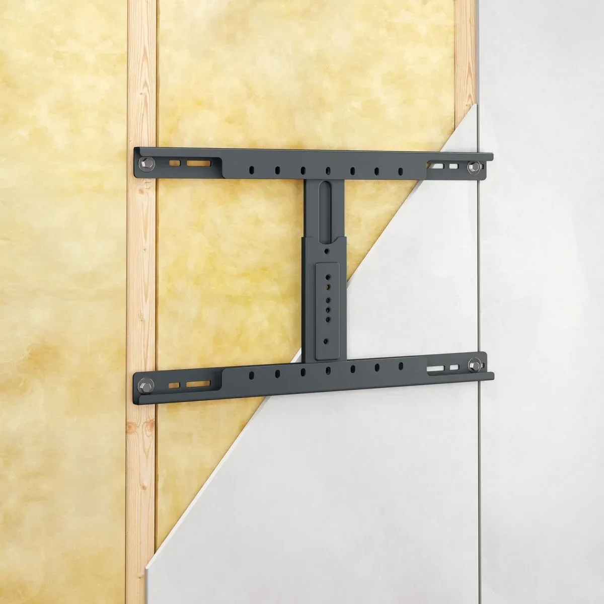 Vogel's TVA 6950 in einer Hohlwand mit Holzständern montiert