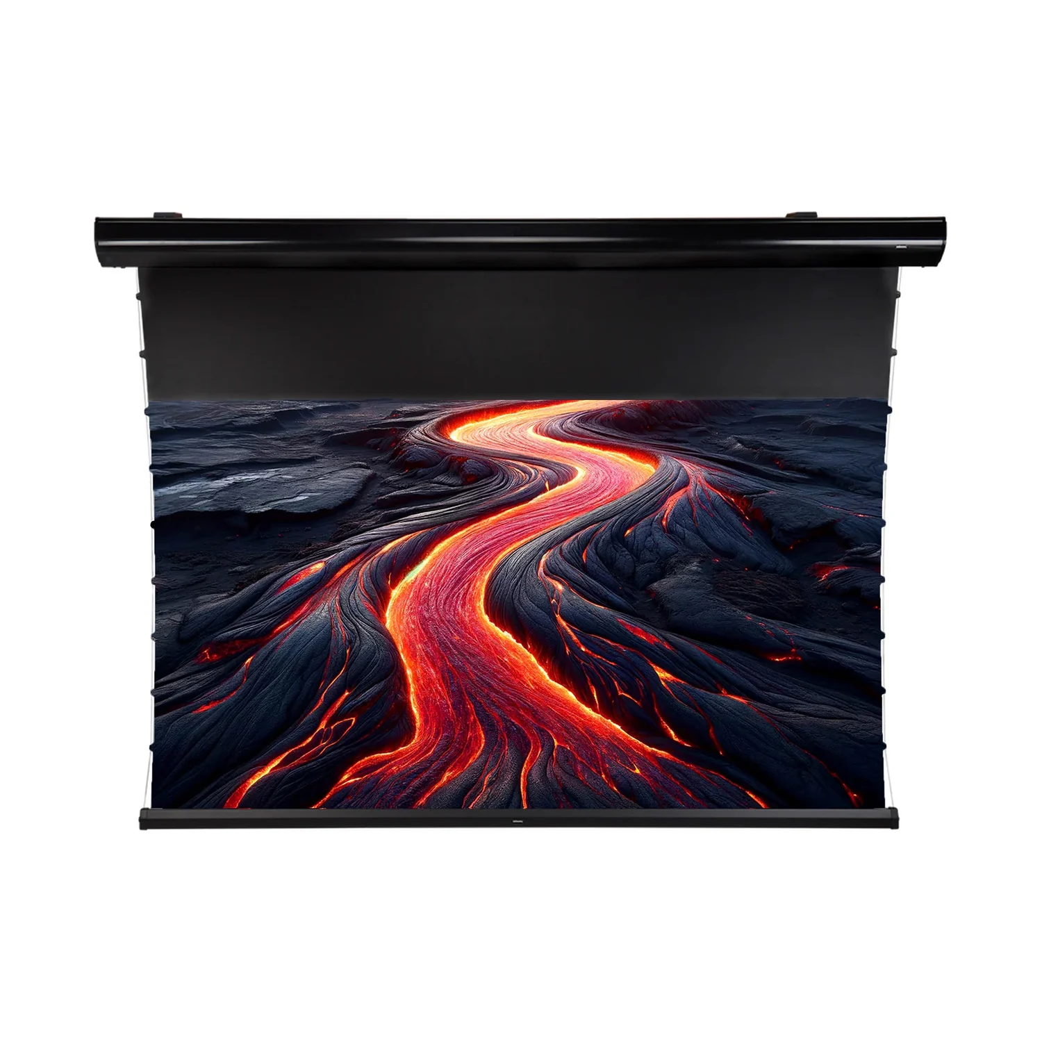 celexon HomeCinema Plus Tension 110 Zoll, Gehäuse in Schwarz, Leinwand ausgefahren