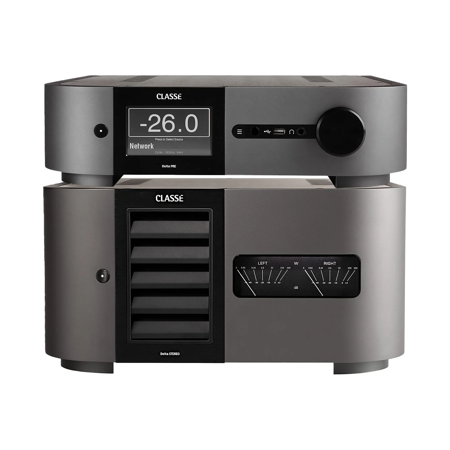 Classé Set aus Delta PRE Mk II und Delta STEREO, übereinander aufgestellt