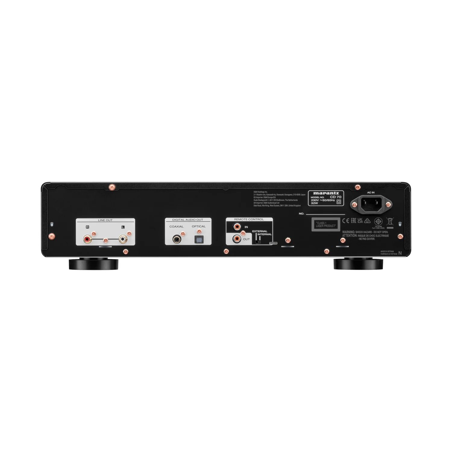 Marantz CD 70, Rückansicht mit allen Anschlüssen