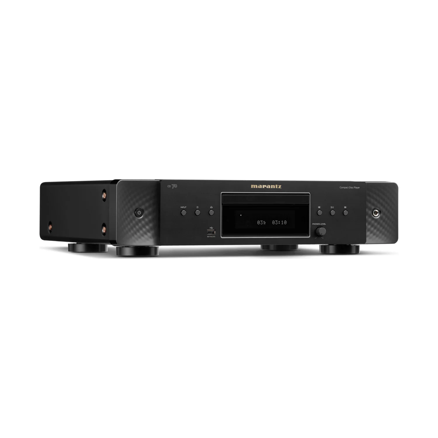 Marantz CD 70 in Schwarz, seitliche Ansicht
