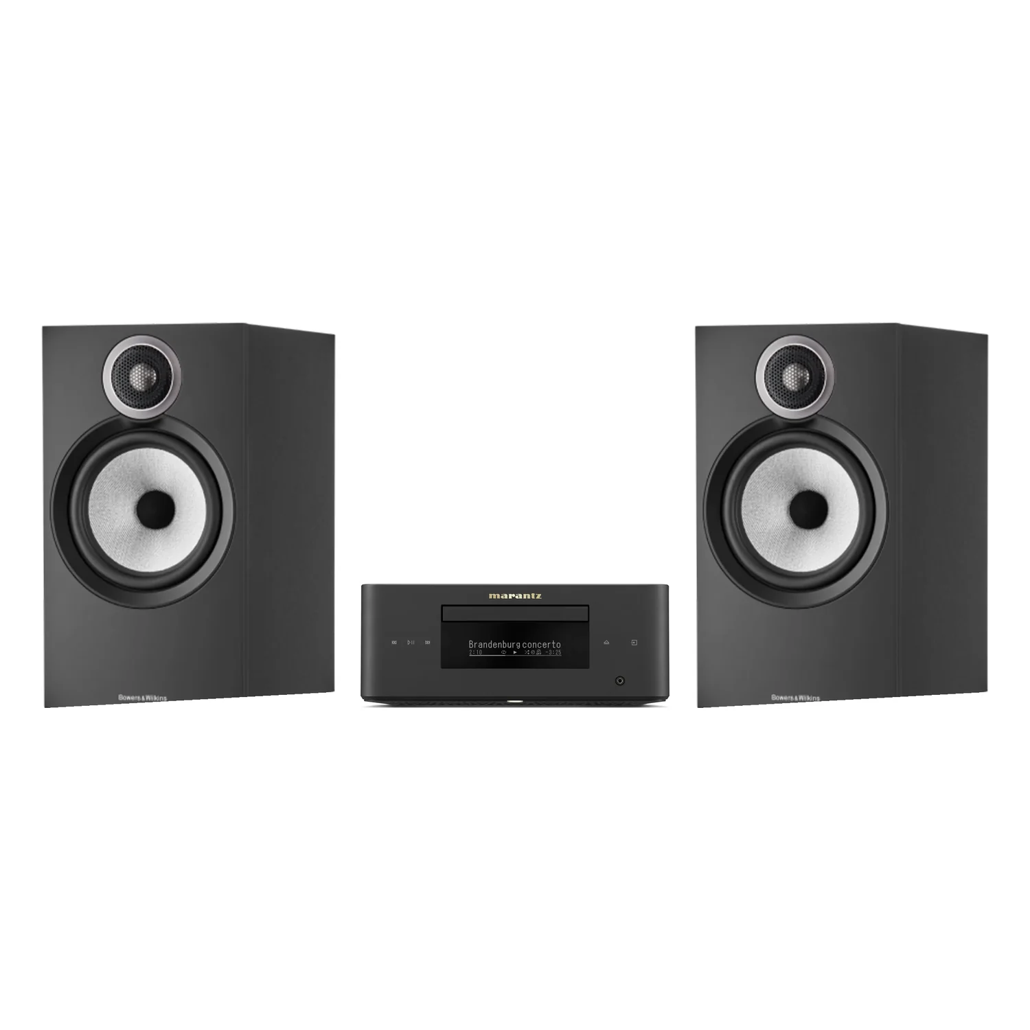 Set Marantz MCR 60n DAB in Schwarz mit zwei Bowers & Wilkins 606 S3 in Schwarz
