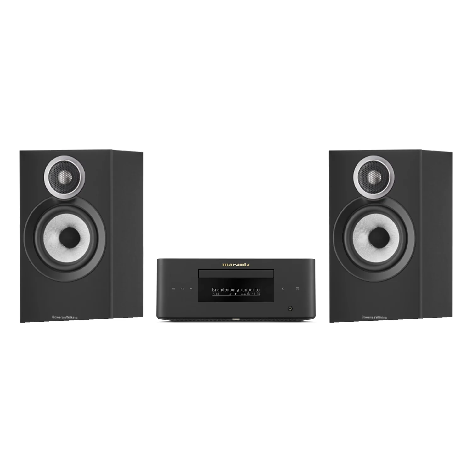 Set Marantz MCR 60n DAB in Schwarz mit zwei Bowers & Wilkins 607 S3 in Schwarz