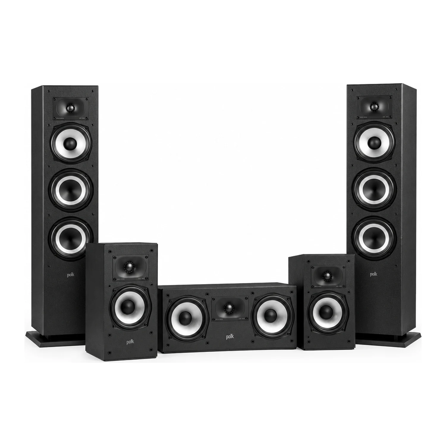 Polk Audio Monitor XT 5.0 Set: zwei Standlautsprecher XT60, zwei Kompaktlautsprecher XT15 und Center XT30