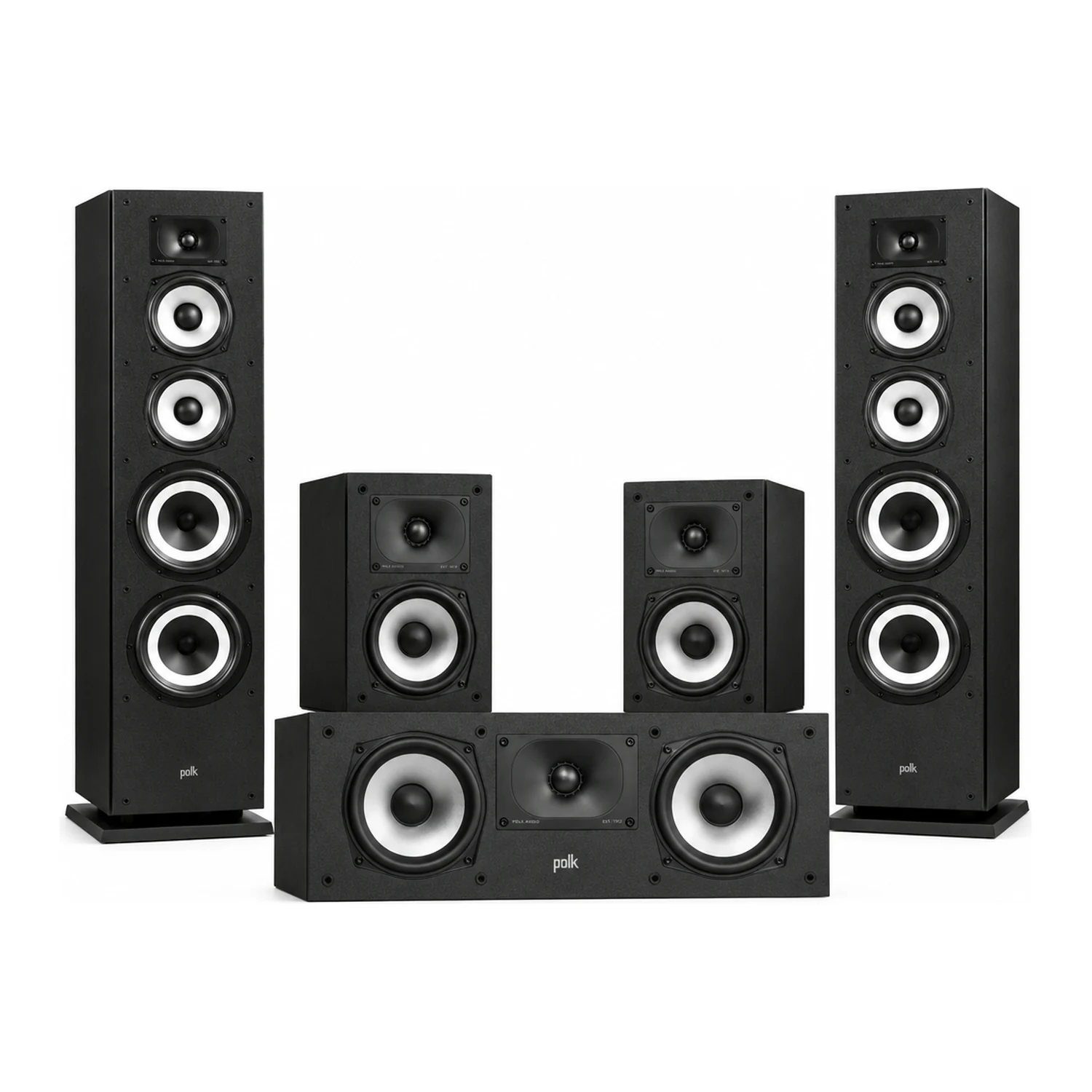 Polk Audio Monitor XT 5.0 Set: zwei Standlautsprecher XT70, zwei Kompaktlautsprecher XT15 und Center XT30