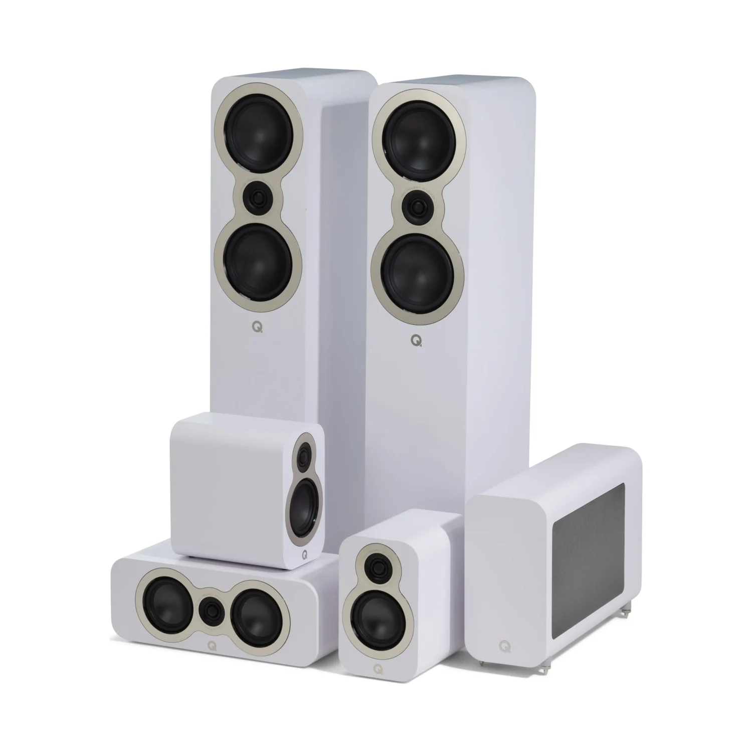Q Acoustics QA 3050c/3010c/3090c/3060S Lautsprecherset 5.1 in Seidenmatt Weiss