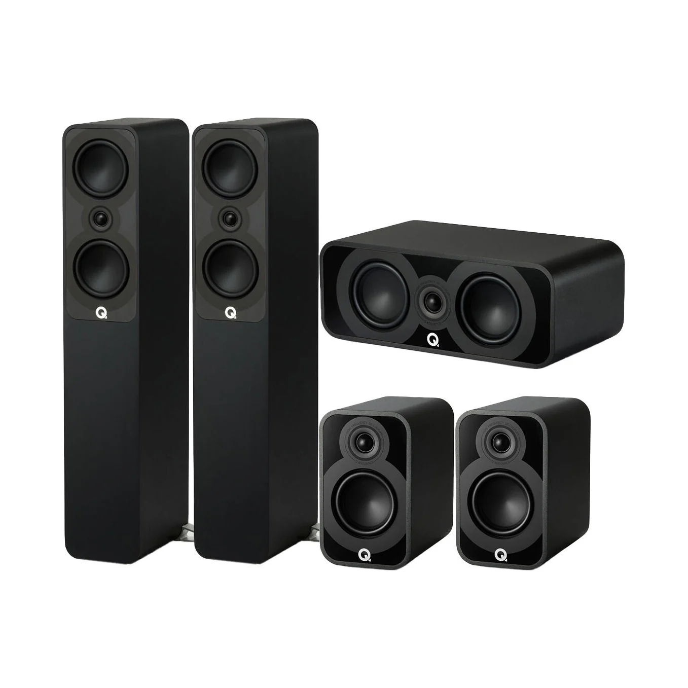 Q Acoustics QA 5040/5010/5090 Lautsprecherset 5.0 in Seidenmatt Schwarz