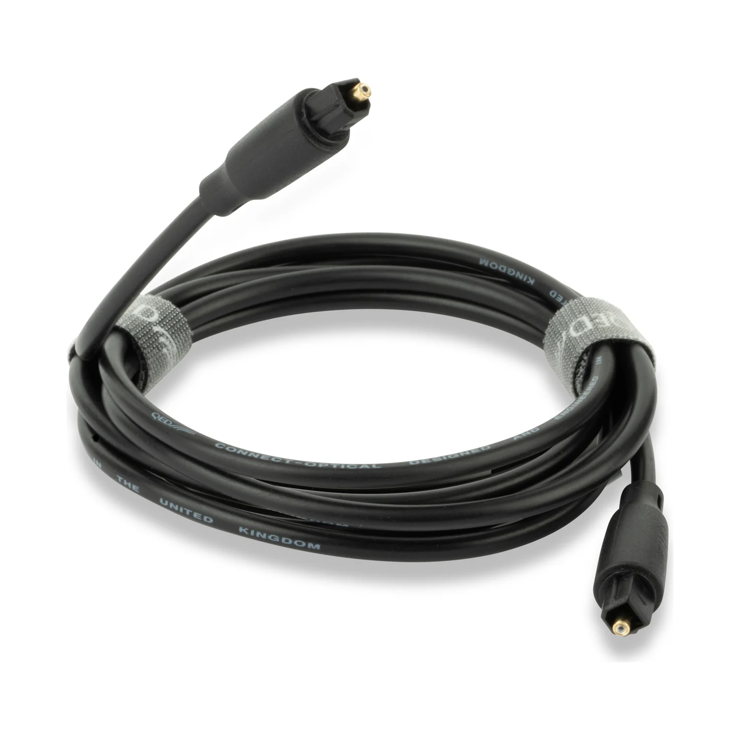 QED Connect Optical, schwarzes Lichtleiterkabel mit zwei Toslink-Steckern