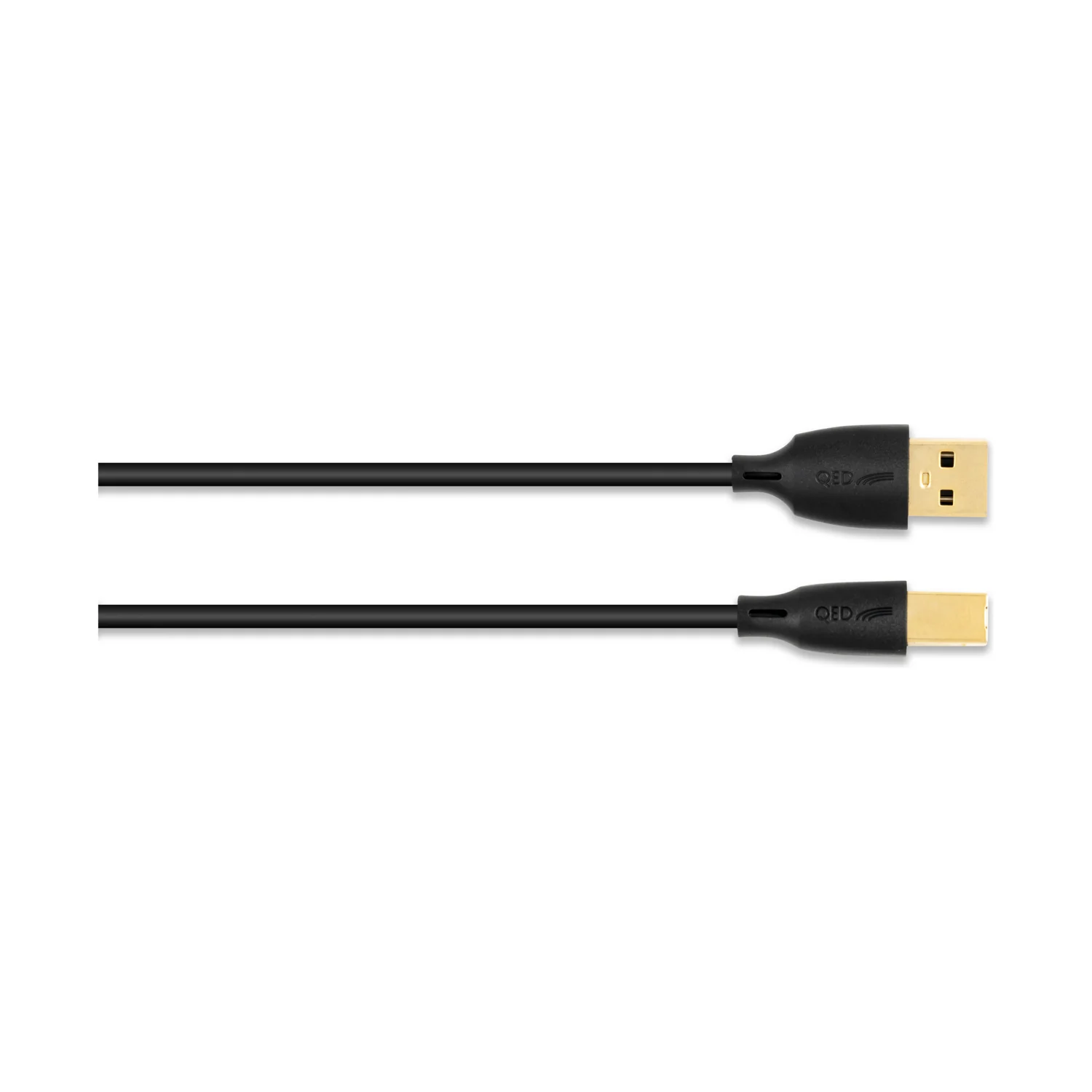 QED Connect USB A-B, Stecker Typ A und Typ B nebeneinander