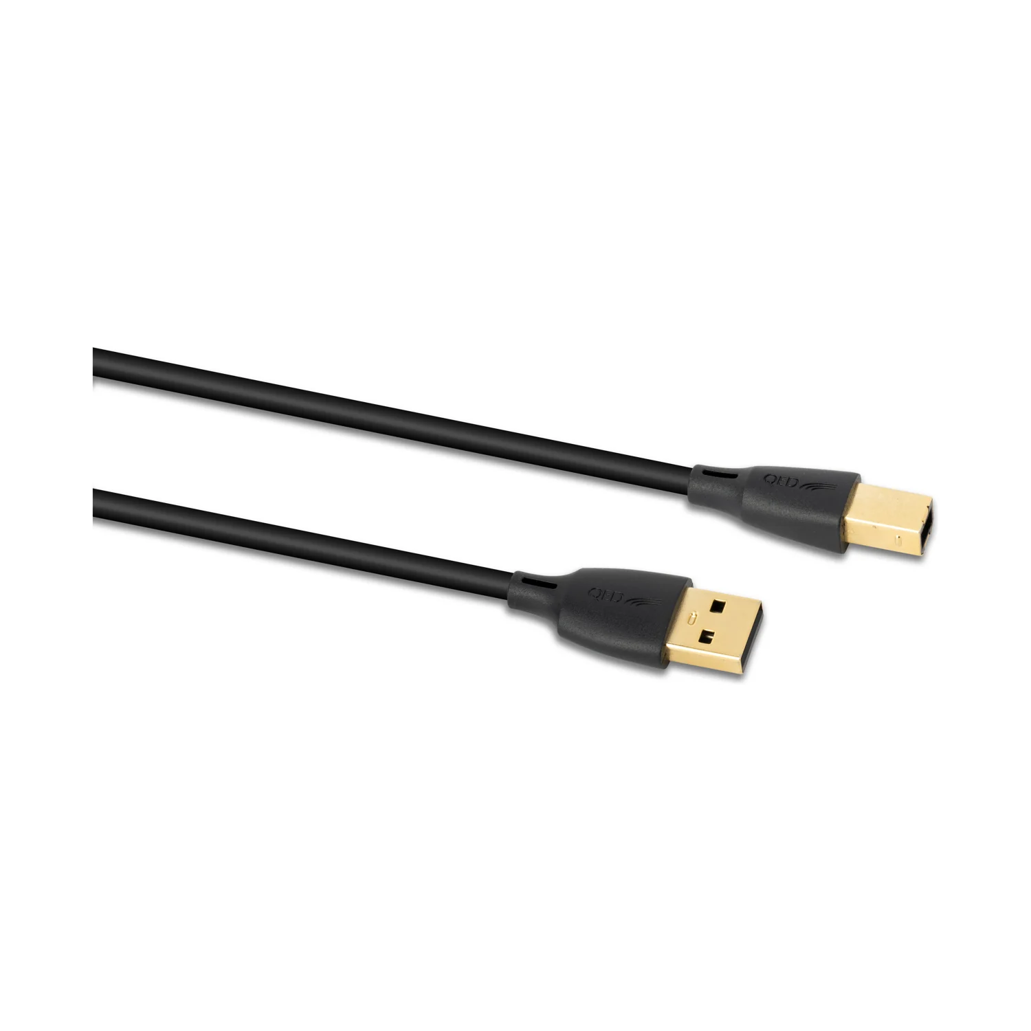 QED Connect USB A-B, Stecker Typ A und Typ B im Halbprofil