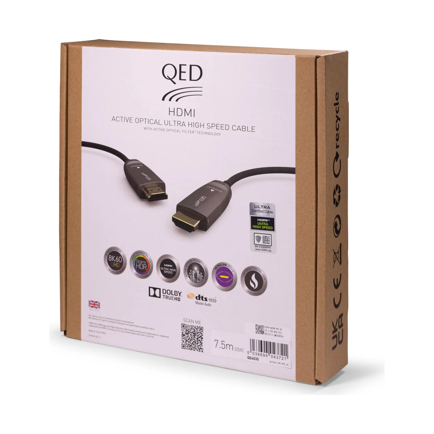 Verpackung des QED Performance Optical Ultra High Speed HDMI Kabels