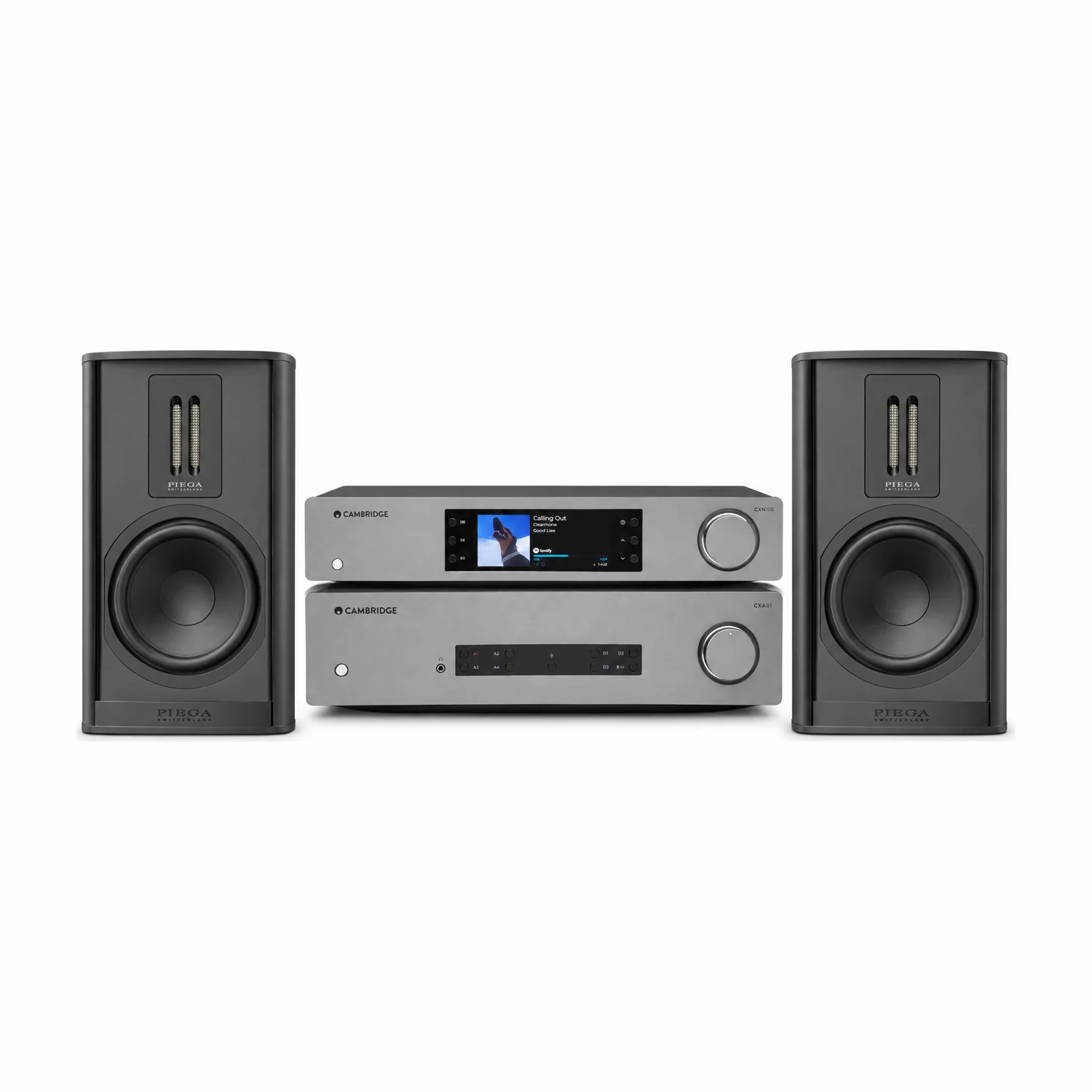 Set aus Cambridge Audio CXA 81 Mk II, CXN 100 und zwei Piega Premium 301 Gen2