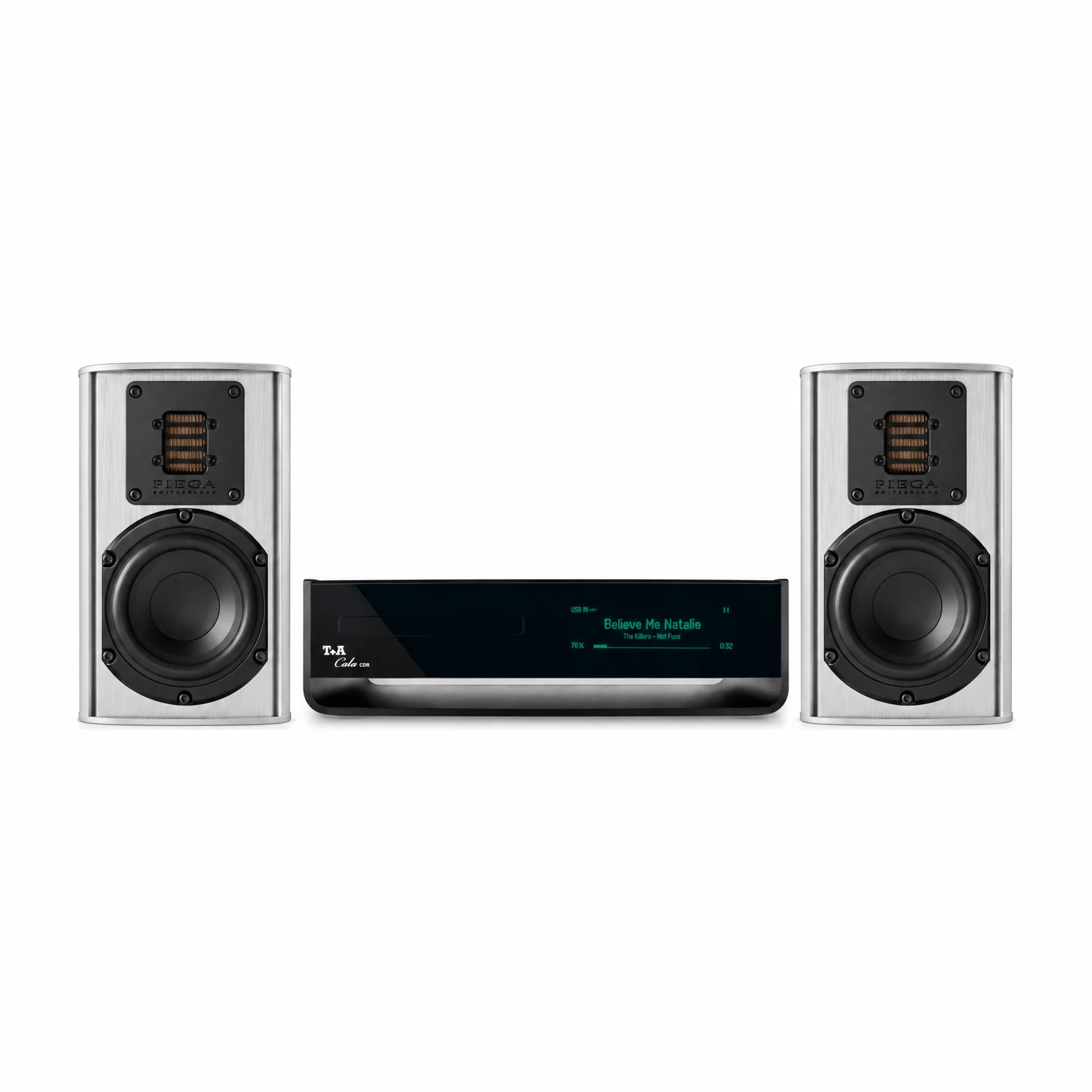 Set aus T+A Cala CDR und zwei Piega Ace 30 in Aluminium