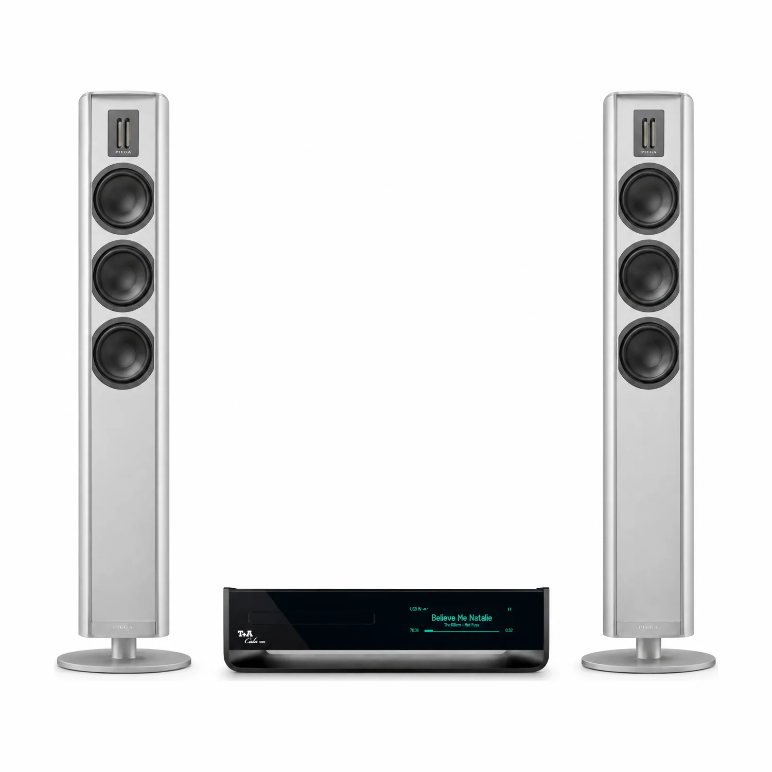 Set aus T+A Cala CDR und zwei Piega Premium 701 Gen2 in Aluminium